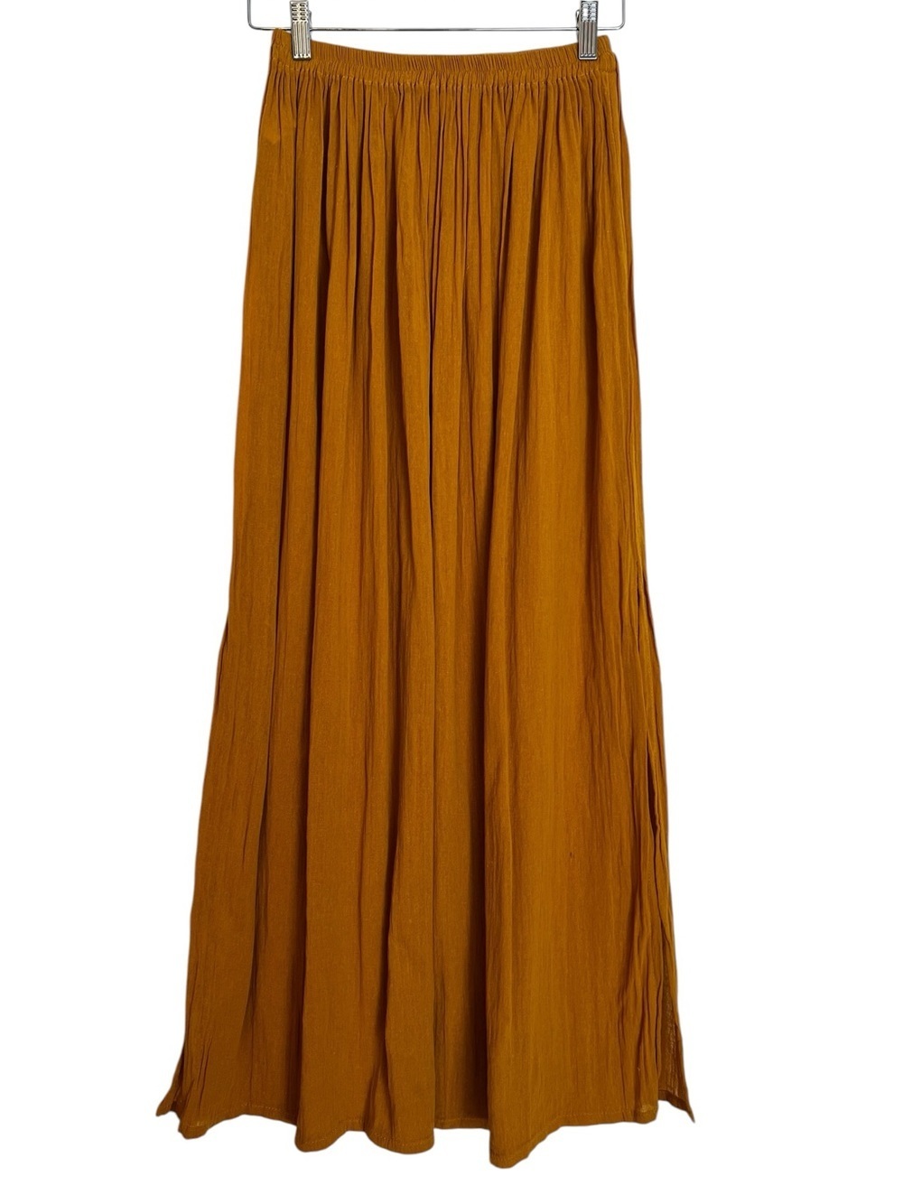 Savannah Morrow Cotton Gauze Maxi Skirt Turmeric Yellow Size XS/S NWOT Resort